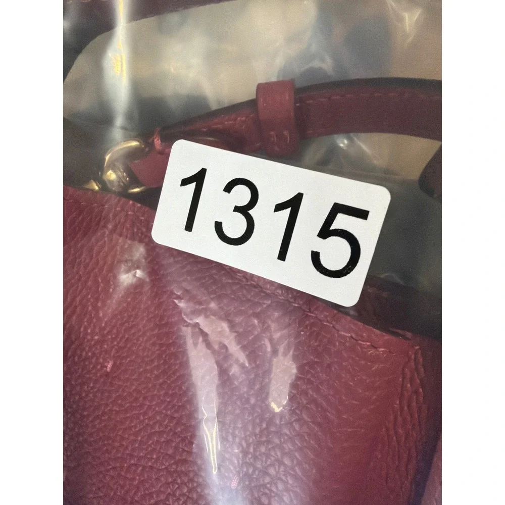 Coach Charlie Carryall 28 Dark Berry Pink Pebbled Leather Handbag 78800